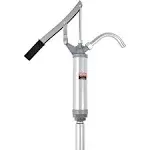 VEVOR Drum Pump, 10 oz. Per Stroke, Lever-Action Barrel Pump, Fits 5 to 55 Gallon Drums with 2-Piece Telescopic Suction Tube &amp; Hose, Hand Operated, Designed to Transfer Fuel, Oil, Diesel, Carbon Steel