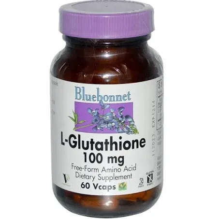 Bluebonnet Nutrition, L-Glutathione, 100 mg, 60 Vegetable Capsules