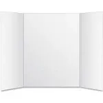 Eco Brites Two Cool Tri-Fold Poster Board, 36 X 48, White/white, 6/carton 26790