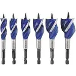 IRWIN SPEEDBOR Drill Bit Set for Wood, 4-Inch, 6-Piece (1877239)