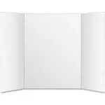 Eco Brites Two Cool Tri-Fold Poster Board 36 x 48 White/White 6/Carton 26790