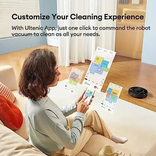 Ultenic T10 Elite Robot Vacuum Self Emptying for 45 Days Hands-Free, Robot Vacuum and Mop Combo w/LiDAR Navigation, Strong Power, APP/Remote/Voice Control, Ideal for Pet Hair, Hard Floor and Carpet