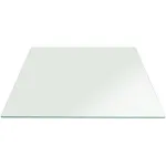 Fab Glass and Mirror 40" Square Clear 1/4" inch Thick Tempered Flat Edge Polished Eased Corners Glass Table Top