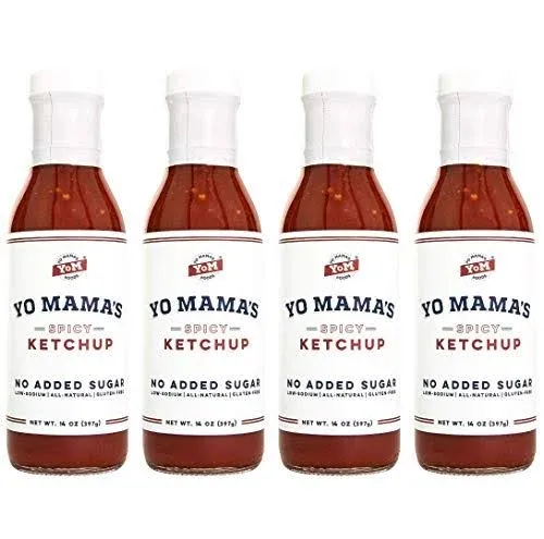 Yo Mama's Foods Keto Spicy Ketchup – Pack of (4) - No Sugar Added, Low Carb ...