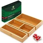 Royal Craft Wood Luxury Bamboo Drawer Organizer Storage Box, Bin Set - Multi-Use Drawer Organizer for Kitchen, Bathroom, Office