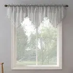 No 918 Erica Crushed Sheer Voile Ascot Valance, Silver, 51x24