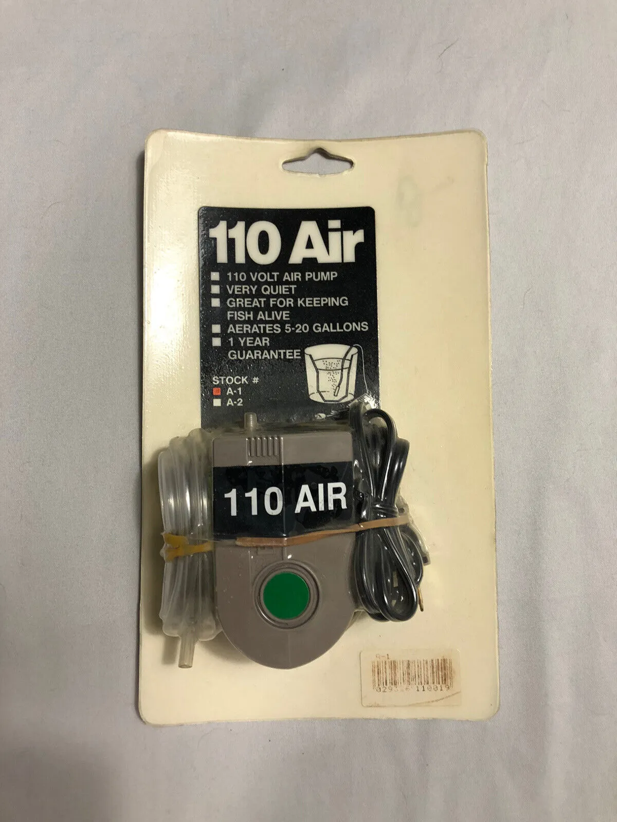 New Marine A-1 Metal 110V Air Pump With Tubing &amp; Air Stone - Sealed