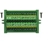 Screw Mount 24A/400V 12 Position Screw Terminal Block Distribution Module