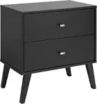 Prepac Milo Mid Century Modern 2-Drawer Nightstand, Black