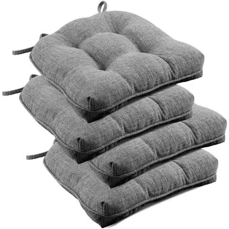 Indoor Chair Cushions for Dining Chairs, Tufted Overstuffed Textured Memory Foam ...