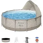 Bestway Steel Pro Max 13' x 42" Round Above Ground Pool Set with Canopy & Ladder