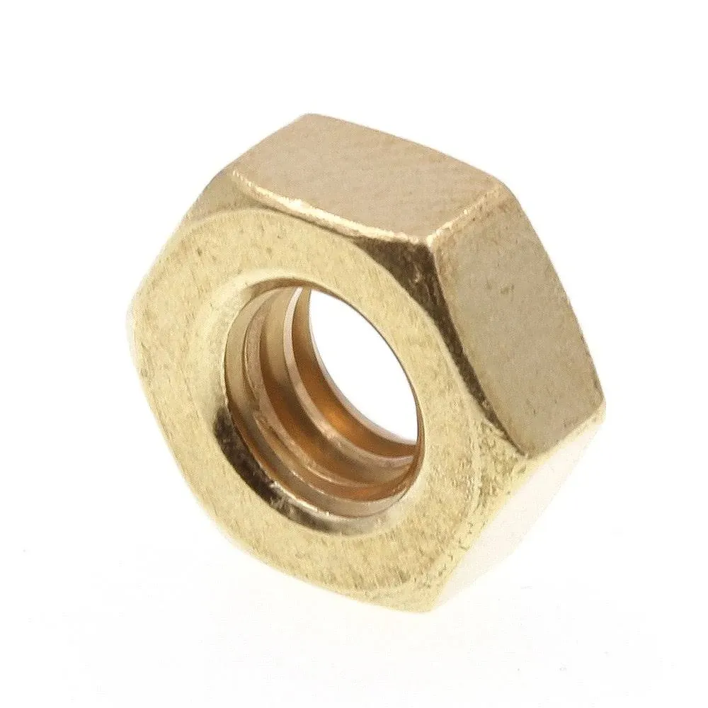 Prime-Line 1/4 in.-20 Solid Brass Machine Screw Hex Nuts (50-Pack)