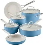 KitchenAid Hard Anodized Ceramic Nonstick 10-Piece Cookware Set - Blue Velvet