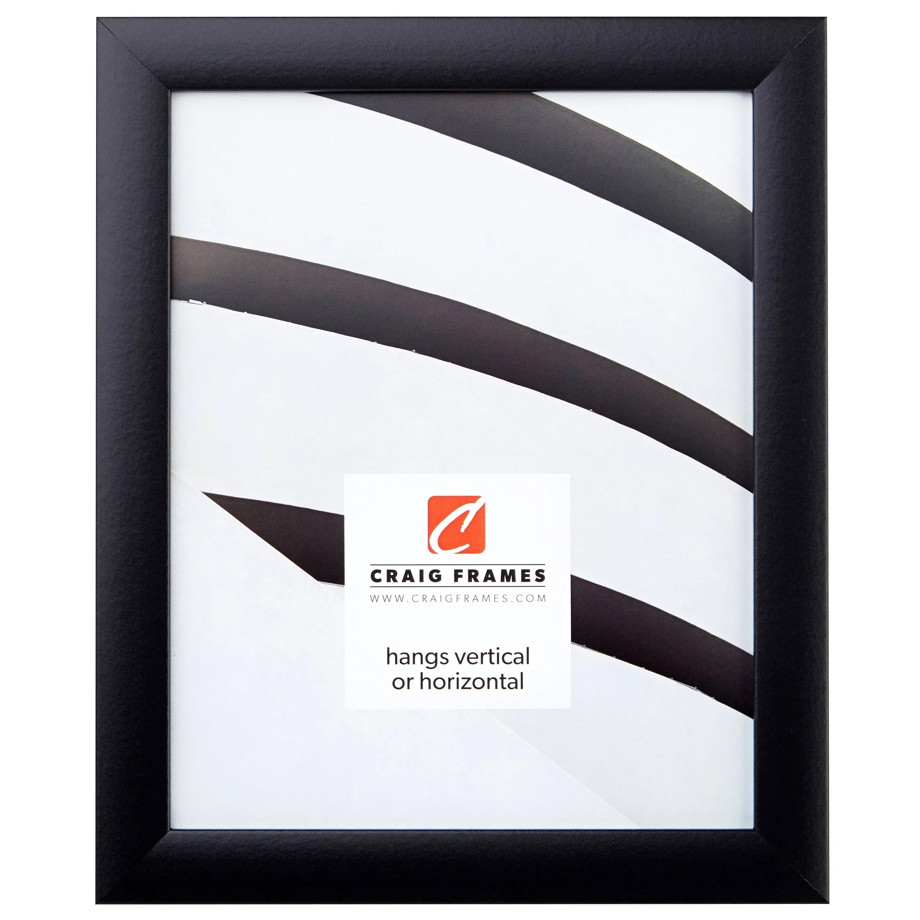 Craig Frames 1WB3BK 5 by 7 inch Picture Frame, Smooth Wrap Finish, 1 inch Wide, Black