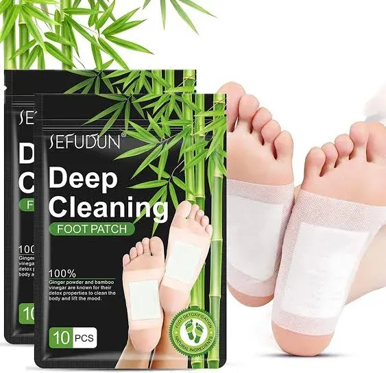 20PCS Foot Pads, Natural Bamboo Vinegar Ginger Powder Foot Pad for Foot Care, Deep Cleansing Foot Patches, Pain Relief, Relieve Stress, Relaxation, Adhesive Sheets