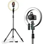 Viozon 12'' Ring Light with Extendable 79'' Tripod, Compatible with 3.5-6.7'' Phone &DSLR,Remote Control,Dimmable LED Selfie Circle Lights for YouTube/Tiktok/Photography/Zoom Meeting