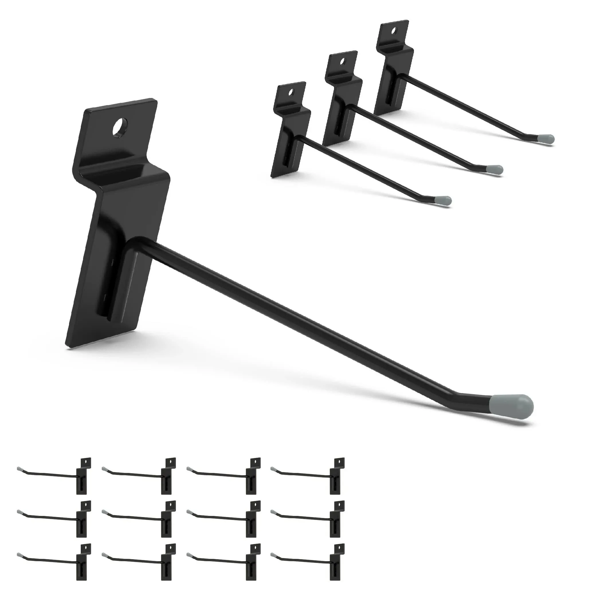 HUHOLHUHOLE Black Slatwall Hooks 4 Inch 50PC Slatwall Accessories Slat Wall H...