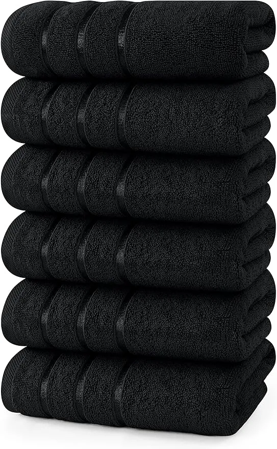 Utopia Towels - 6 Pack Viscose Hand Towels Set, (16 x 28 inches) Ring Spun Cotton, Ultra Soft and Highly Absorbent 600GSM Towels for Bathroom, Gym, Shower, Hotel, and Spa (Brown)