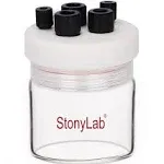 stonylab Single Chamber Electrolytic Cell, Borosilicate Glass Sealed Electrolytic Cell Electrochemical Cell Kit Reactor Electrolyzer with 5-Hole