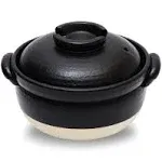 DONABE Clay Rice Cooker Pot Casserole Japanese Style made in Japan for 1 to 2 cups with Double Lids, Microwave Safe