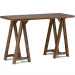 Simpli Home Sawhorse Console Sofa Table - 50", Medium Saddle Brown