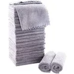 MOONQUEEN Ultra Soft Premium Washcloths Set - 12 x 12 Inches - 24 Pack - Quick Drying - Highly Absorbent Coral Velvet Bathroom W