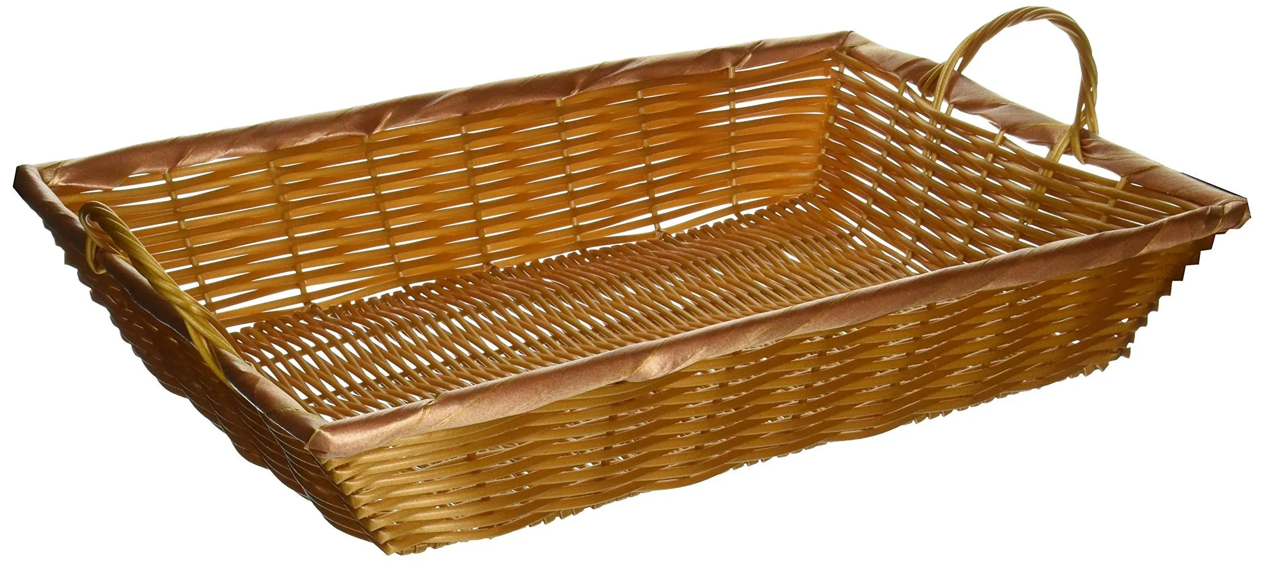 Winco PWBN-16B 16-Inch by 11-Inch by 3-Inch Rectangular Woven Basket with Handles,Medium