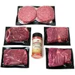 Aged Angus Top Sirloin and Premium Ground Beef Patties by Nebraska Star Beef - All Natural Hand Cut and Trimmed and Includes Seasoning - Gourmet