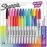 Sharpie Fine Tip Permanent Marker, Fine Bullet Tip, Assorted 80s Glam Colors, 24/Pack