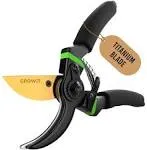 Growit 8&#034; Professional Titanium Bypass Pruning Shears (T13) - Super Sharp Premiu