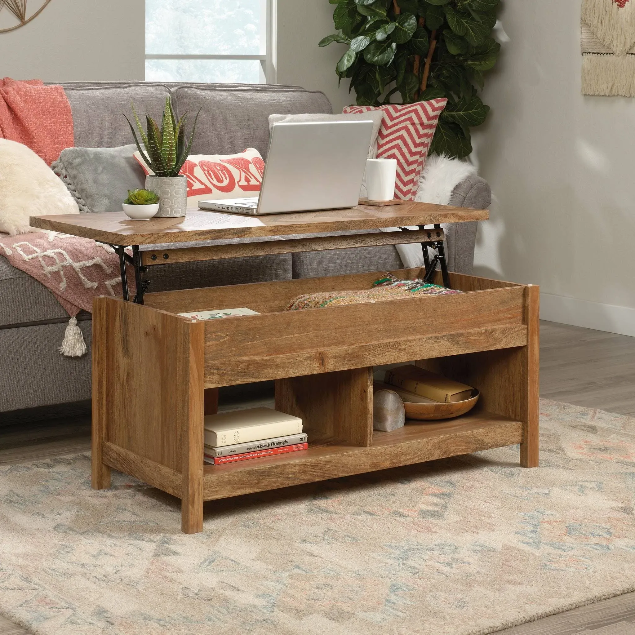 Sauder Cannery Bridge Lift-Top Coffee Table - Sindoori Mango