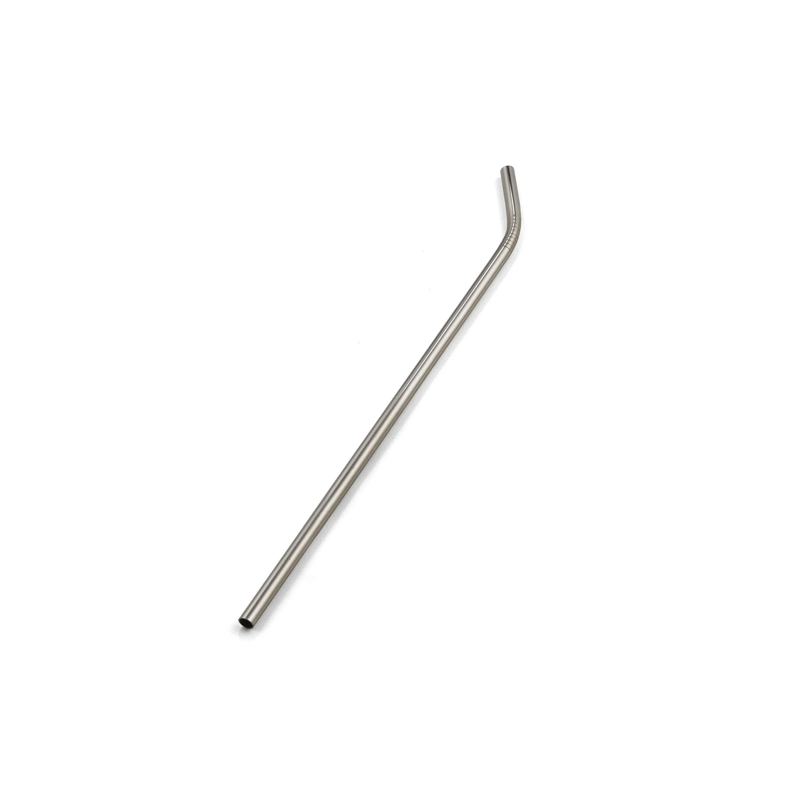 American Metalcraft STWS10 10" Silver Stainless Steel Reusable Bent Straw - 12/Pack