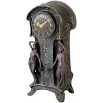 Dual Maiden Art Nouveau Mantelpiece Clock