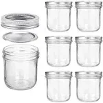 KAMOTA Wide Mouth Mason Jars 10 oz, 10oz Mason Jars Canning Jars Jelly Jars With Wide Mouth Lids and Bands, Ideal for Jam, Honey, Wedding Favors, Shower Favors, Baby Foods, 6 PACK