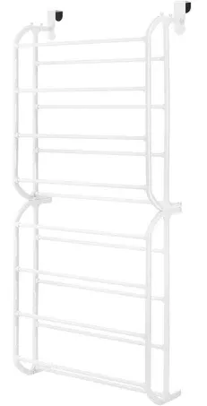 Whitmor 24 Pair Over The Door Shoe Rack-White