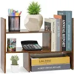 Sorfity Expandable Wood Desktop Bookshelf Desktop Organizer Office Storage Rack Wood Display Shelf, Counter Storage Rack Top Bookcase - Freestyle