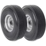 2 Pack Replacement Tire Wheels 4.10/3.50-4 Solid 10â€ PU Run Flat Free Tubeless