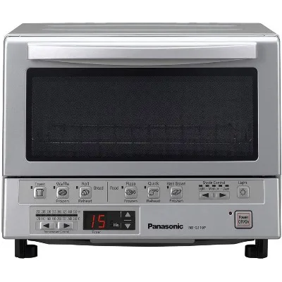 Panasonic Toaster Oven FlashXpress with Double Infrared Heating and Removable 9-Inch Inner Baking Tray, 1300W, 4-Slice, White