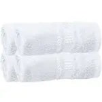 Melissa Linen, 4 Piece Fingertip Towel Set, 100% Turkish Cotton Towels for Body and Face, 12 in x 18 in, Absorbent, Quick Dry, Durable and Soft, Wash Rags for Kitchen, White