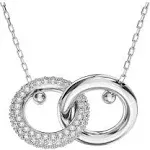 Swarovski Zirconia Dextera Pendant, Interlocking Loop, White, Rhodium 5670251