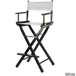 Casual Home 30" Director's Chair Black Frame-with White Canvas, Bar Height