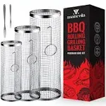 Mancola BBQ Net Tube Rolling Grilling Basket