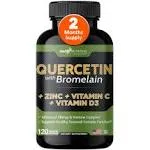 Quercetin with Vitamin C and Zinc Quercetin 500mg Quercetin with Bromelain