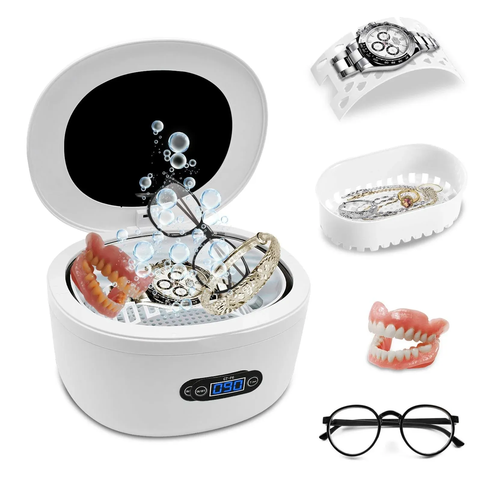 Ultrasonic Jewelry Cleaner -Silver Cleaner for Jewelry Rings Eyeglasses Watch...