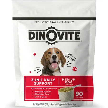 Dinovite Dog Probiotics for Medium-Sized Dogs – Supports Hot Spot Relief, Promotes