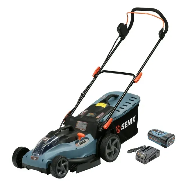 SENIX LPPX5-L 58V MAX* 15-inch Cordless Brushless Lawn Mower, 2.5Ah Li