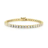 (Yellow Gold) - Cate & Chloe Kaylee 18K Tennis Bracelet, Women's 18K Gold Plated Tennis Bracelet W/Cubic Zirconia Crystals