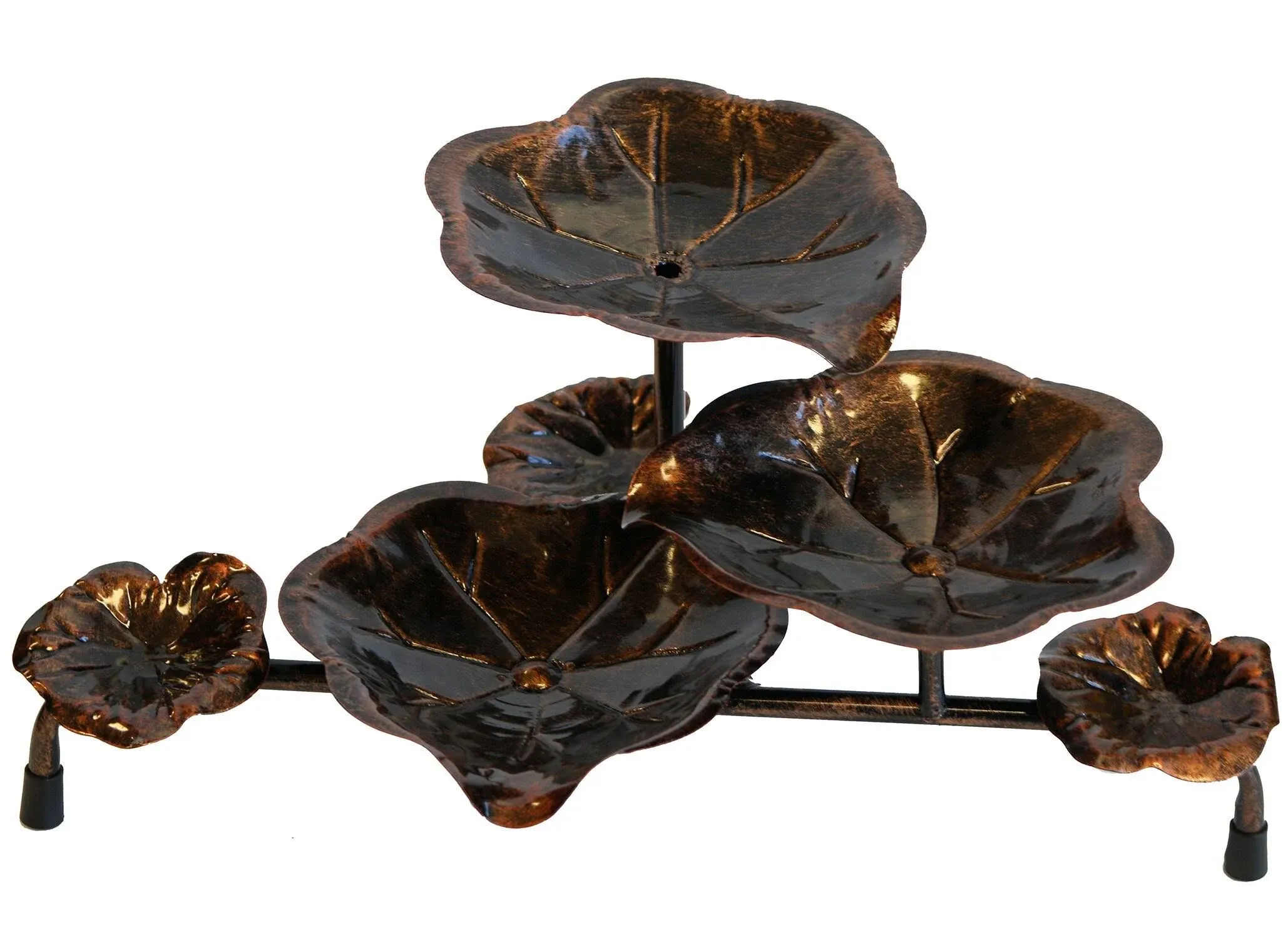 Beckett  Bronze Lily Pad Water Cascade Pond Spitter - Metal, Bronze Finish - Durable & Weather Resistant - Includes Tubing - Pond Accessories