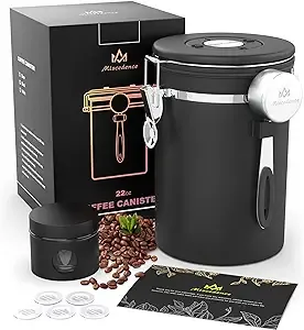 Coffee canister set for ground coffee with Date Tracker Travel Coffee jarStai...