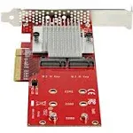 StarTech.com Dual M.2 PCIe SSD Adapter Card - x8 / x16 Dual NVMe or AHCI M.2 SSD to PCI Express 3.0 - M.2 NGFF PCIe (M-Key) Compatible - Supports 2242, 2260, 2280 - JBOD - Mac & PC (PEX8M2E2)